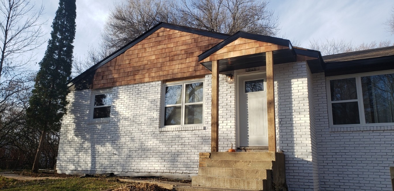Front Awning And Cedar Shake